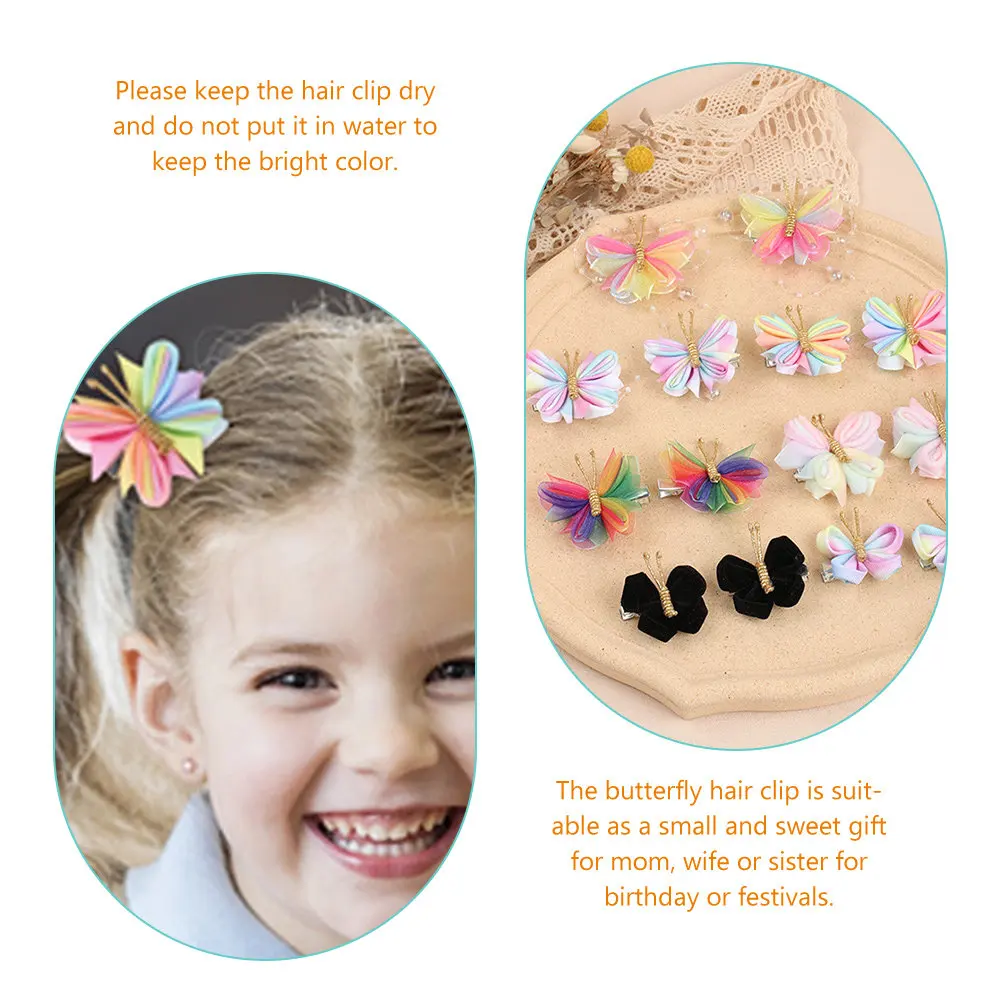 

Набор из 7 заколок-бабочек для волос: яркие, стильные, с защелкой, простые в использовании, для женщин, девочек и подростков, идеально подходят для праздников и в качестве подарка на день рождения.