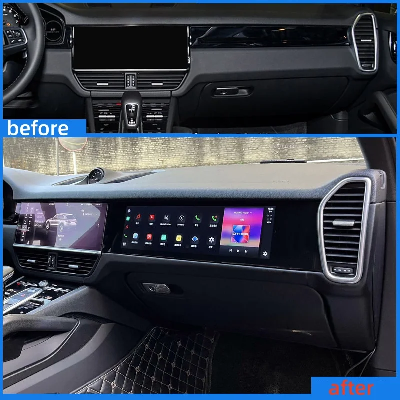 For Porsche Cayenne 2018 ~ 2023 2024 2025 Car Modification Passenger Screen 970 Central Control Upgrade Entertainment Screen