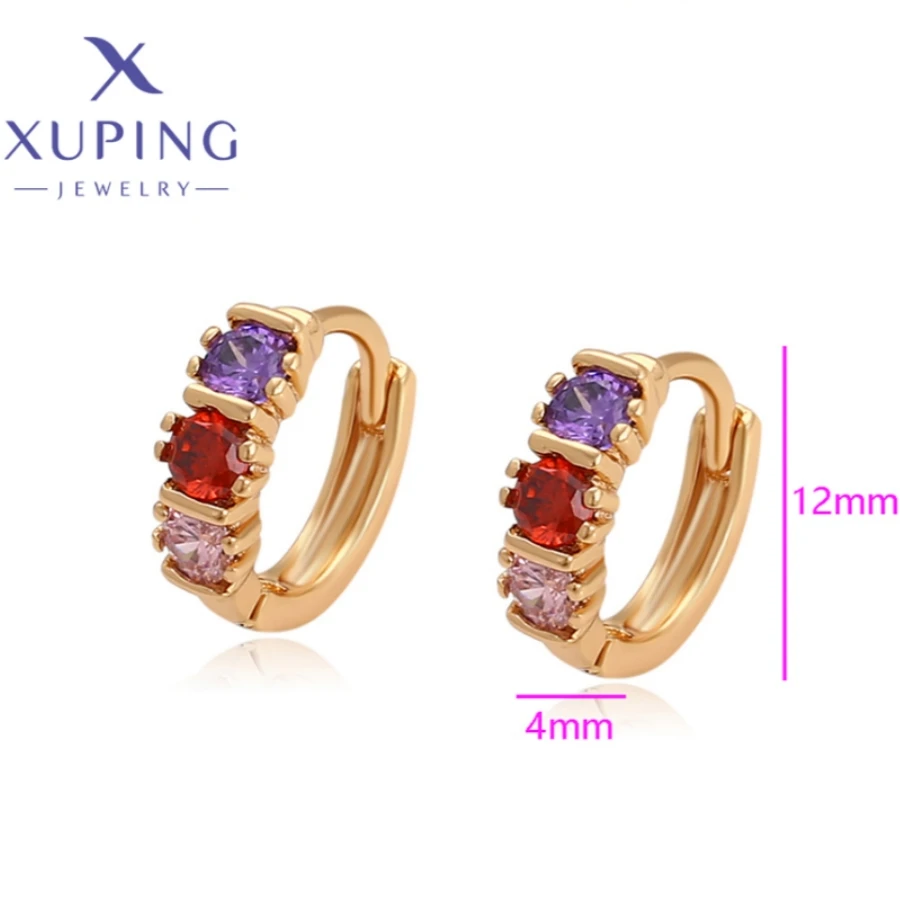 Xuping Jewelry Hot Sales Fashion Circle Shape Elegant Gold Color Hoop Earrings for Women Girl Premium Luxury Gift 14E24082802