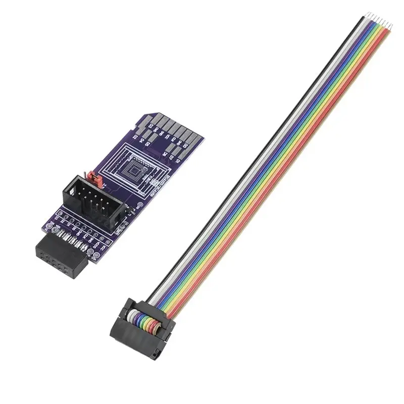 

ABJF-SD-EMMC 8-битный 1,8 В BGA153/169 + ISP Простая плата для чтения и записи Съемная плата адаптера Flywire с использованием RT809H-ISP