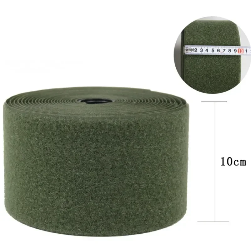 1 Meter Longth 10cm Width Army Green Brown Gray Black Adhesive Hook Loop Sticker Tape Sewing Webbing Accessory for DIY Bag Cloth