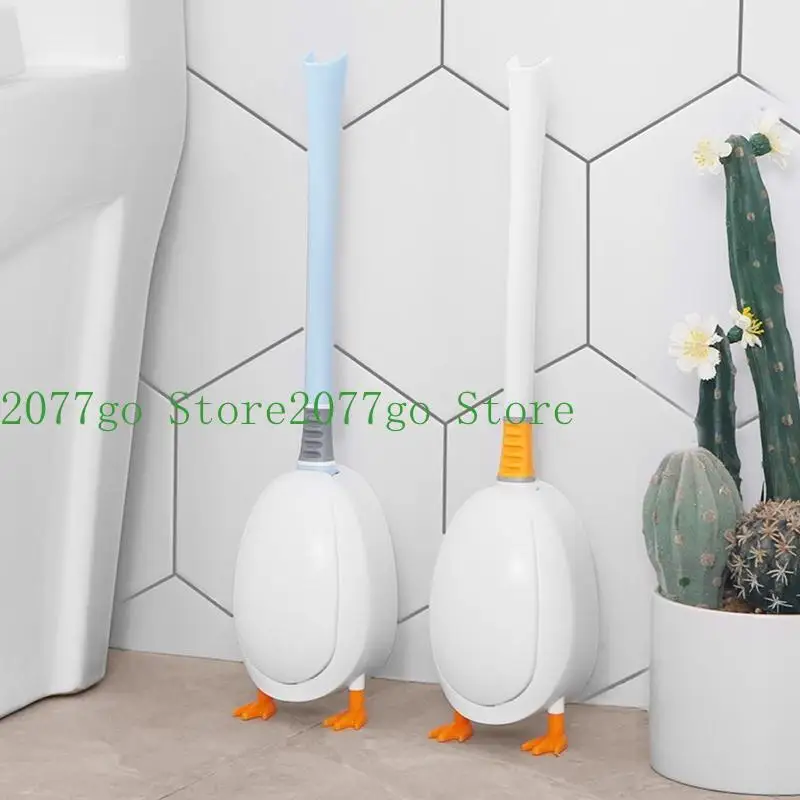 

Y1UD Duck Toilet Brush TPR Bristles Toilet Bowl Scrubber Brush Bathroom Accs