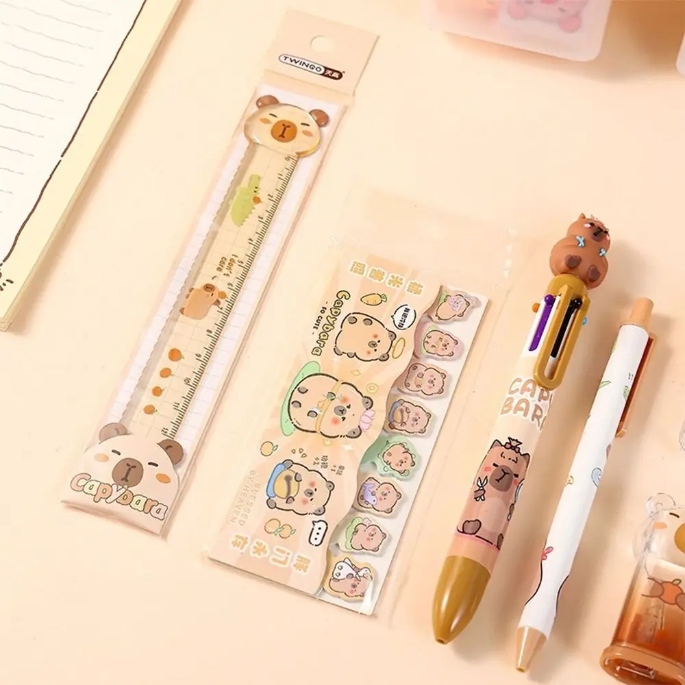 

High Quality 8-in-1 Stationery Set Capybara With Pencil Case Glue Tape Sticky Note Students Prize