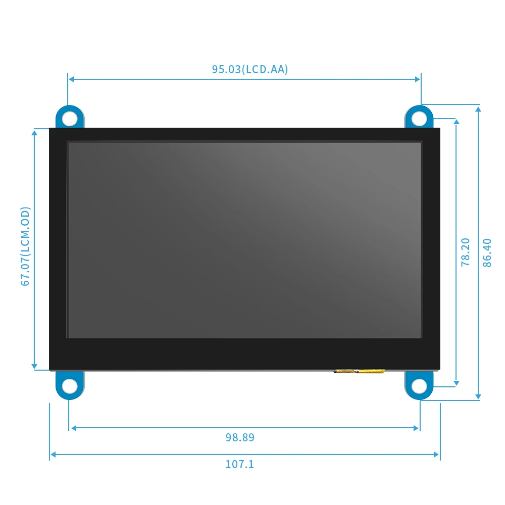 4.3 inch Raspberry pi 5 800*480 TFT LCD Display With Case Portable Module Capacitance Touch Panel Electronic Monitor for PC