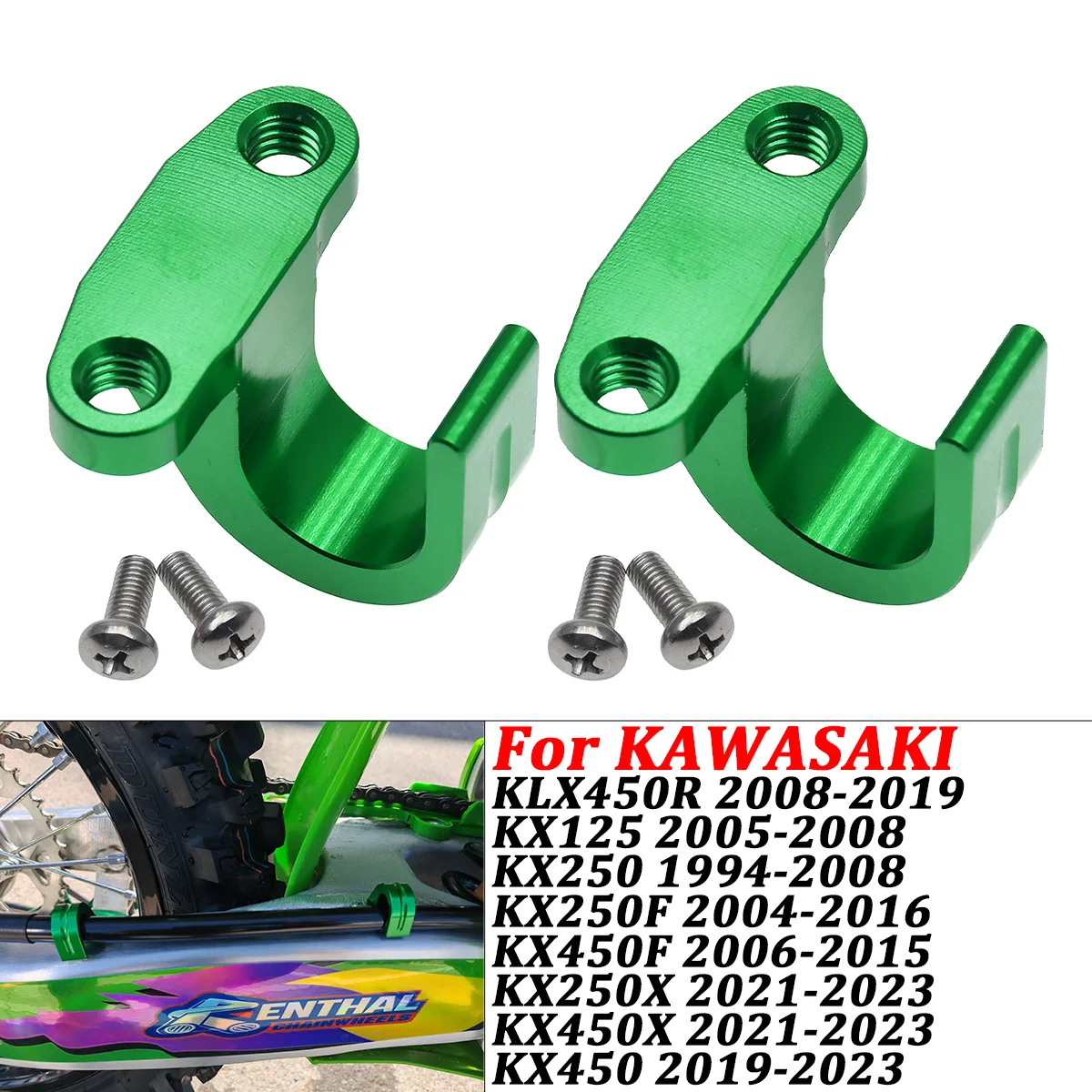 

Motocross CNC front and rear brake oil line clamps For Kawasaki KX85 KX100 KX125 KX250 KX450 KX250F KX450F KX250X KX450X KLX450R