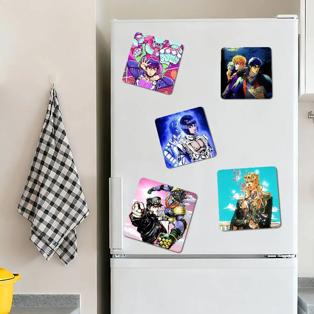 J-JoJoS B-Bizarre Adventure Anime Acrylic Fridge Magnet Set Creative Square Decorative Adhesive Stickers Magnets For  Gift
