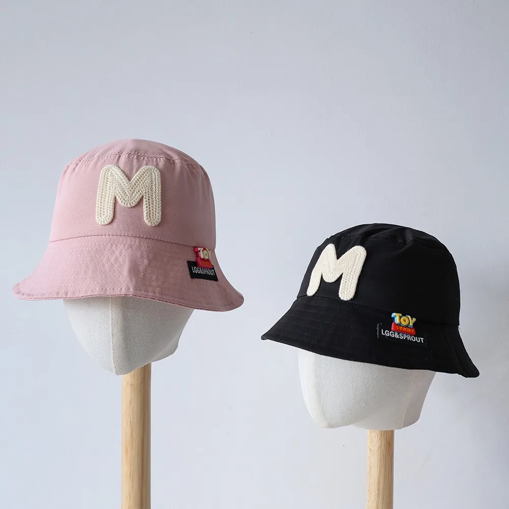 

New Baby Letter Fisherman's Hat Boy Sunscreen Hats Girl Fashion Cap Vacation Kid Casual Caps Children Cotton Cap Toddler Clothes
