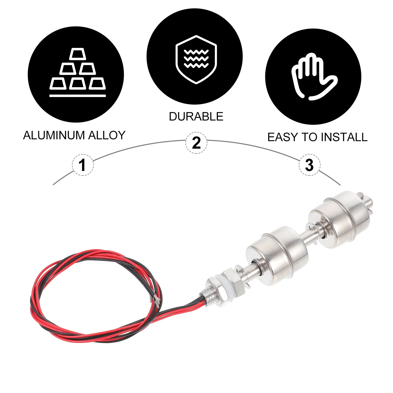 

1Pcs Stainless Steel Water Level Sensor Float Durable Low Power Consumption Liquid Level Controller for Water Tanks