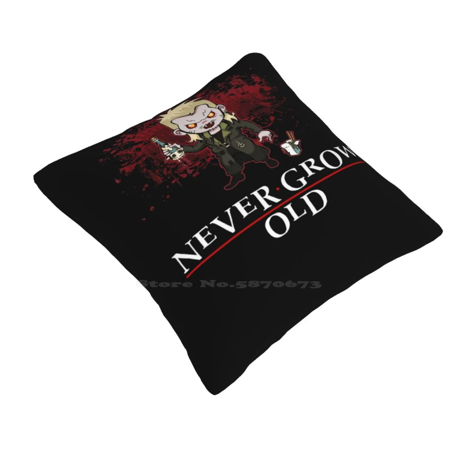 Never Grow Old Throw Cushion Pillow Cover The Horror Vampire Halloween Samhain