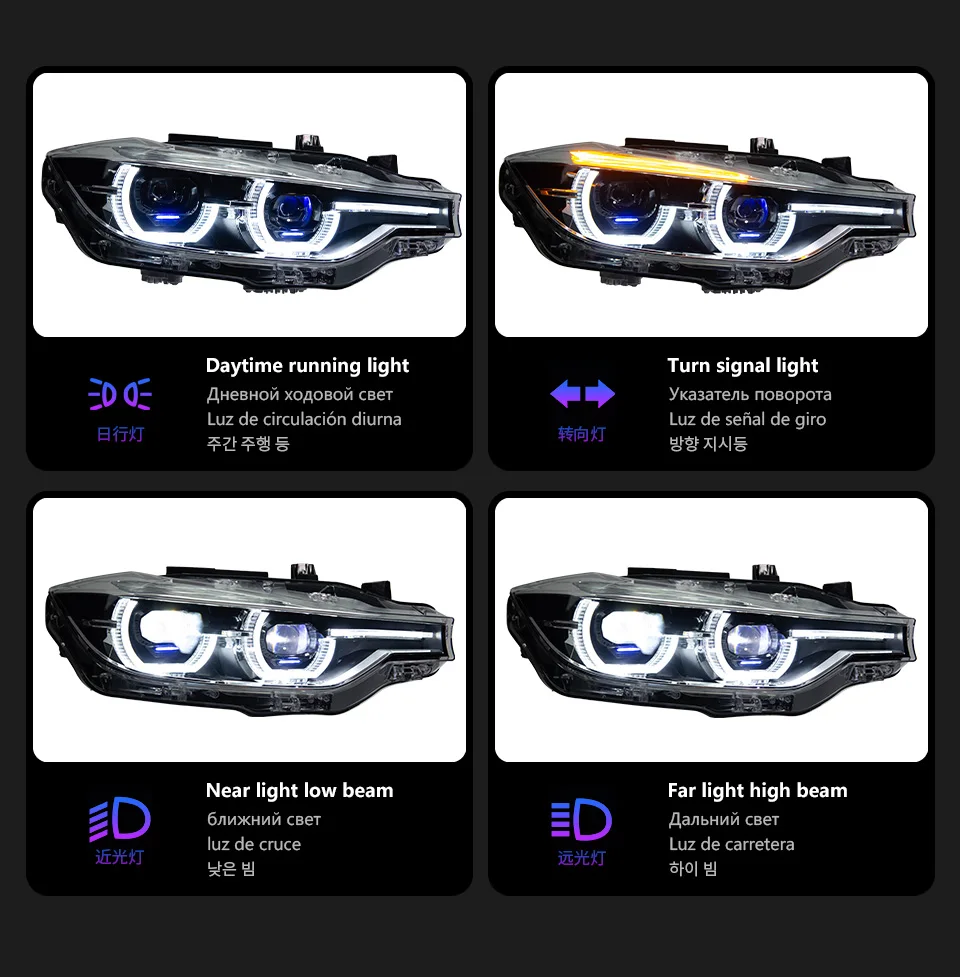 AKD Car Lights for BMW F30 LED Headlight Projector Lens 2012-2019 F31 F35 3 Series 320i 325i DRL AngelEye Automotive Accessories