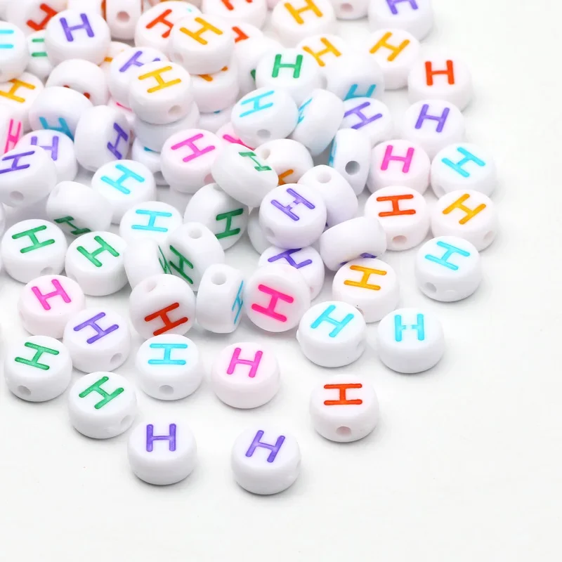 100-500PCS Bunte Runde A-Z Alphabet Buchstaben Acryl Lose Spacer Perlen für Schmuck Machen Diy Armband Halskette zubehör – Detail 9