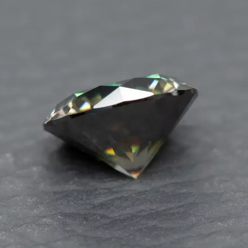 Moissanite Olive Color Round Cut Gemstones Lab Grown gemstone Diy Charms Making Jewelry with Certificate