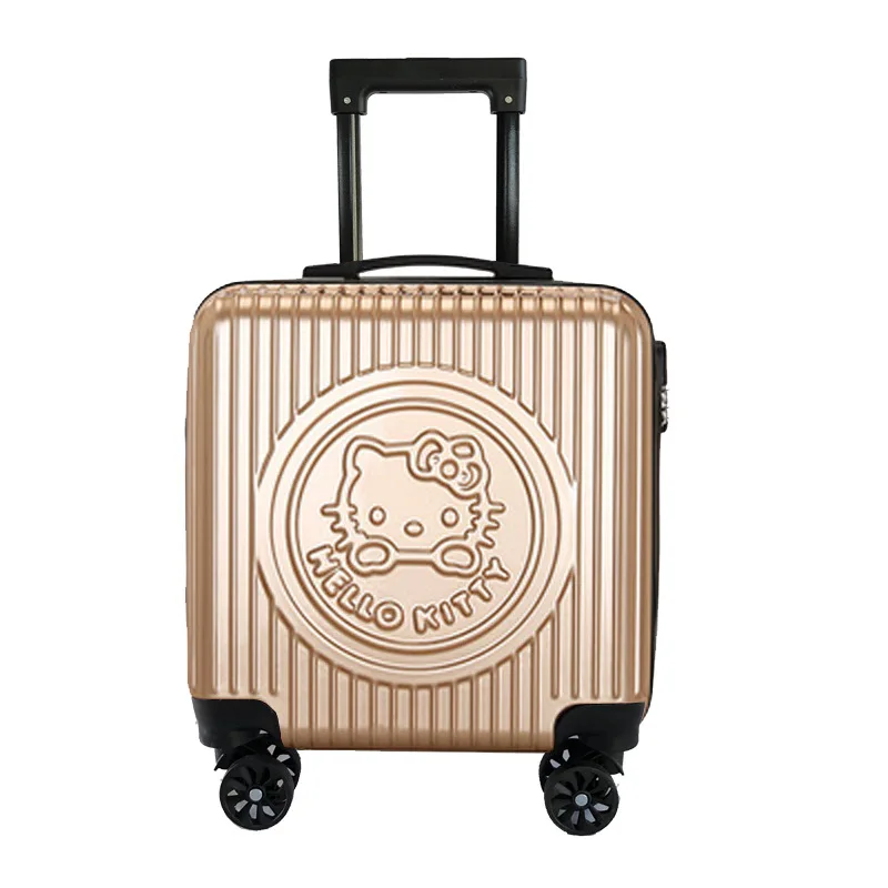 Novo 20 polegadas criança trole caso bonito sanrios olá kittys dos desenhos animados roda universal carry-on mala de grande capacidade