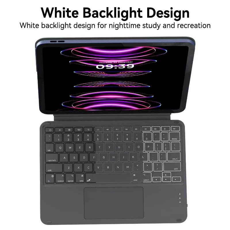 Imagem -06 - Capa de Teclado Protetora Destacável Ausdom Foliokey10.9 Usb-c Teclado Retroiluminado Trackpad Stand para 2023 Ipad 10th Generation