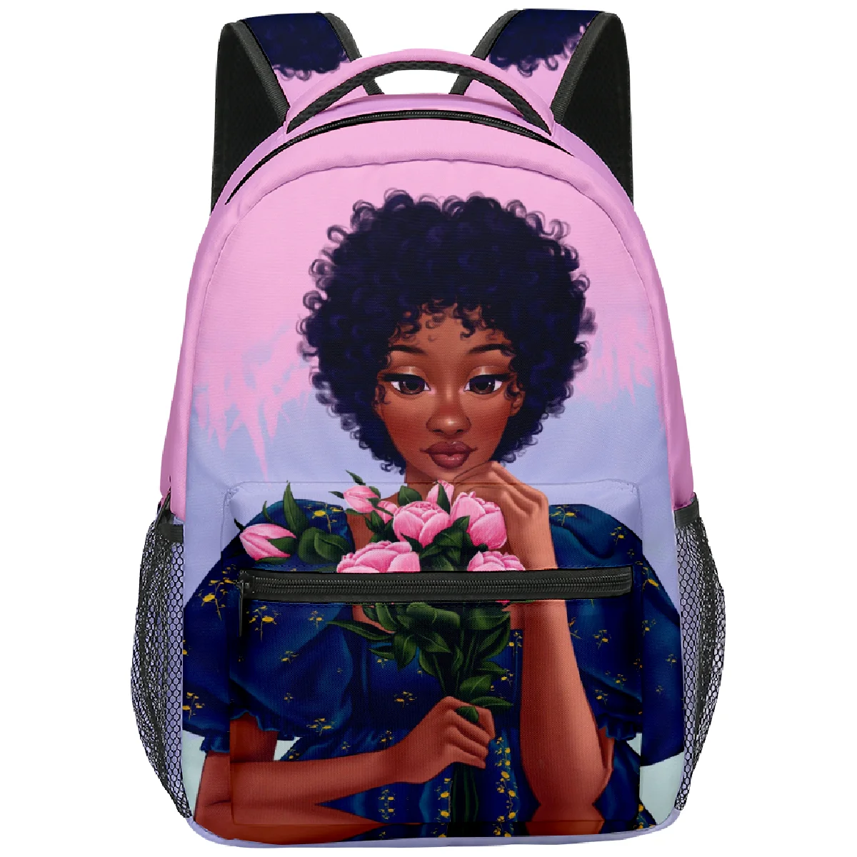 

Harajuku Kpop New Youthful School Bags Unisex African girls Travel Bags 3D Print Oxford Waterproof Notebook Shoulder Backpacks