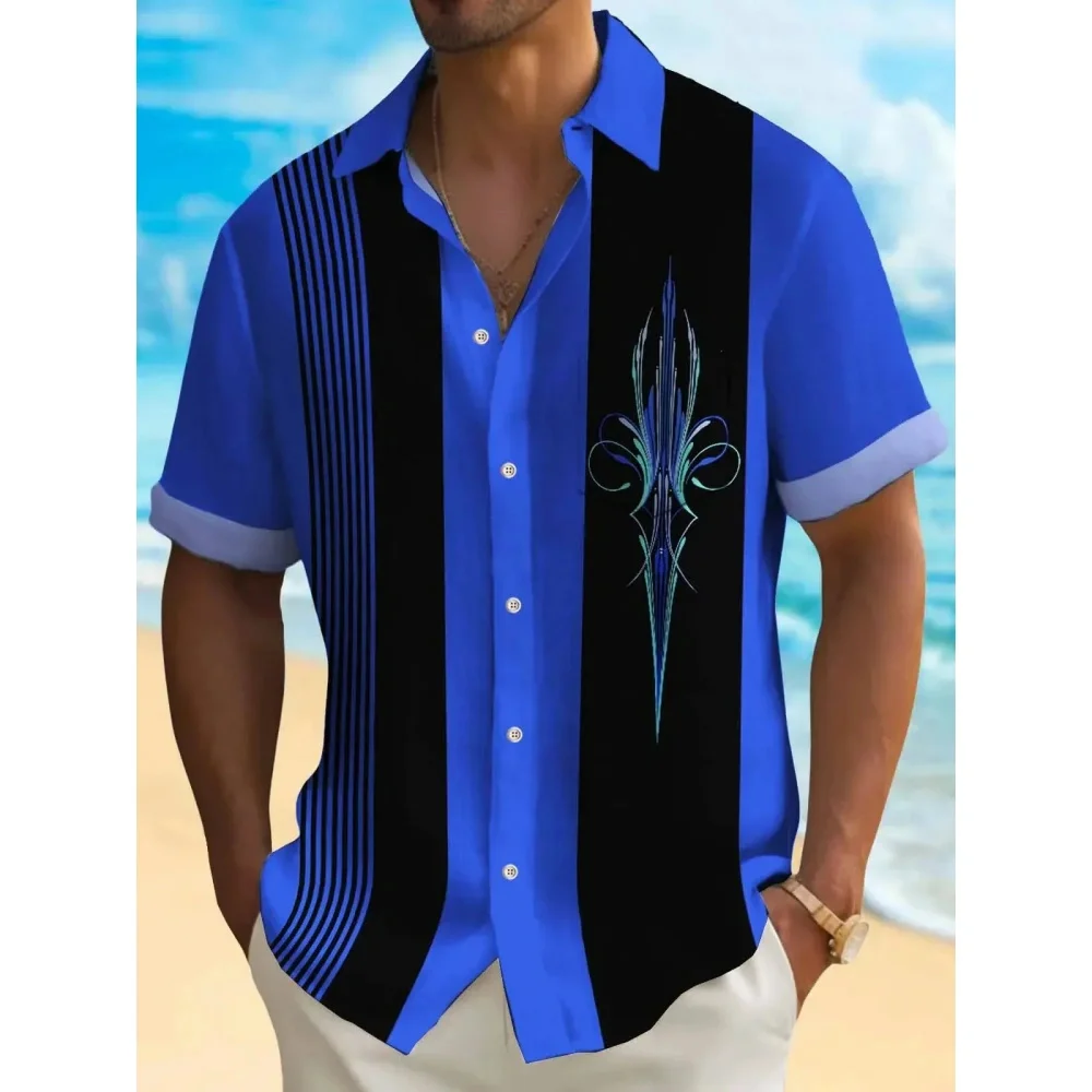 Chemise hawaïenne décontractée à manches courtes pour hommes, impression 3D, chemises respirantes, vêtements d'été