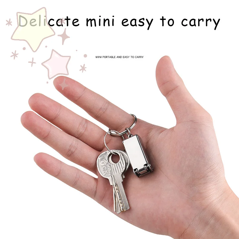 Stainless Steel Mini Folded Nail Clipper Key Ring Handle Rotary Accessories Scissors