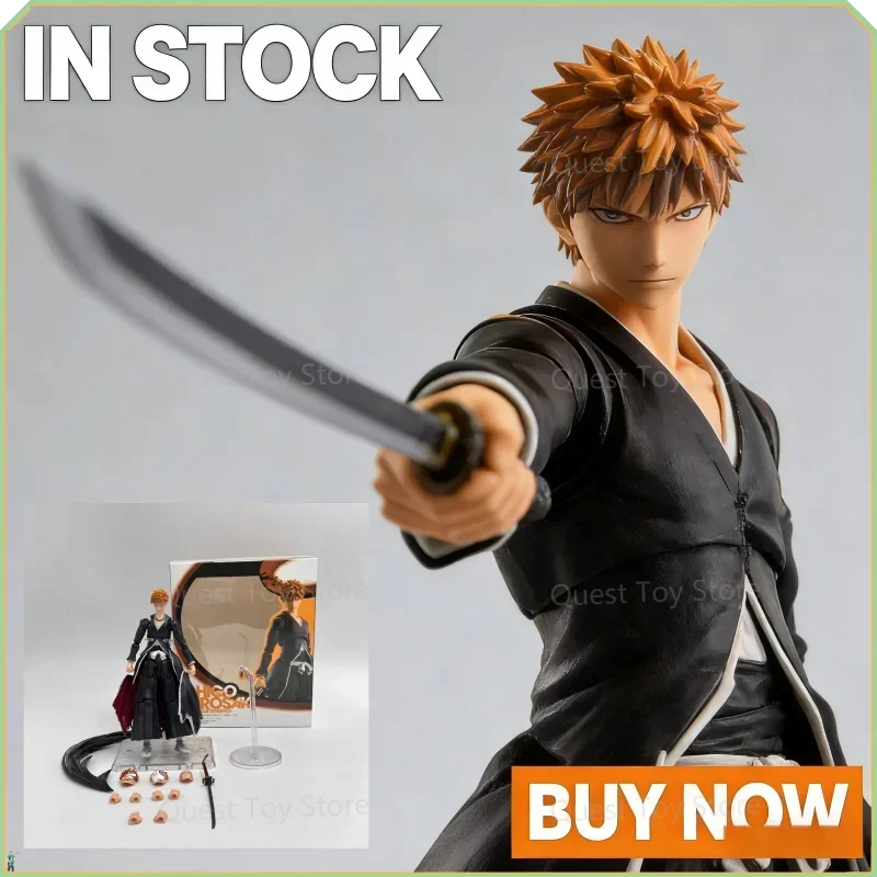 

In shock HOT NEW SHF BLEACH ICHIGO KUROSAKI Getsuga Tensho Figure Finished Model kit Anime full Action Toy Gifts kid