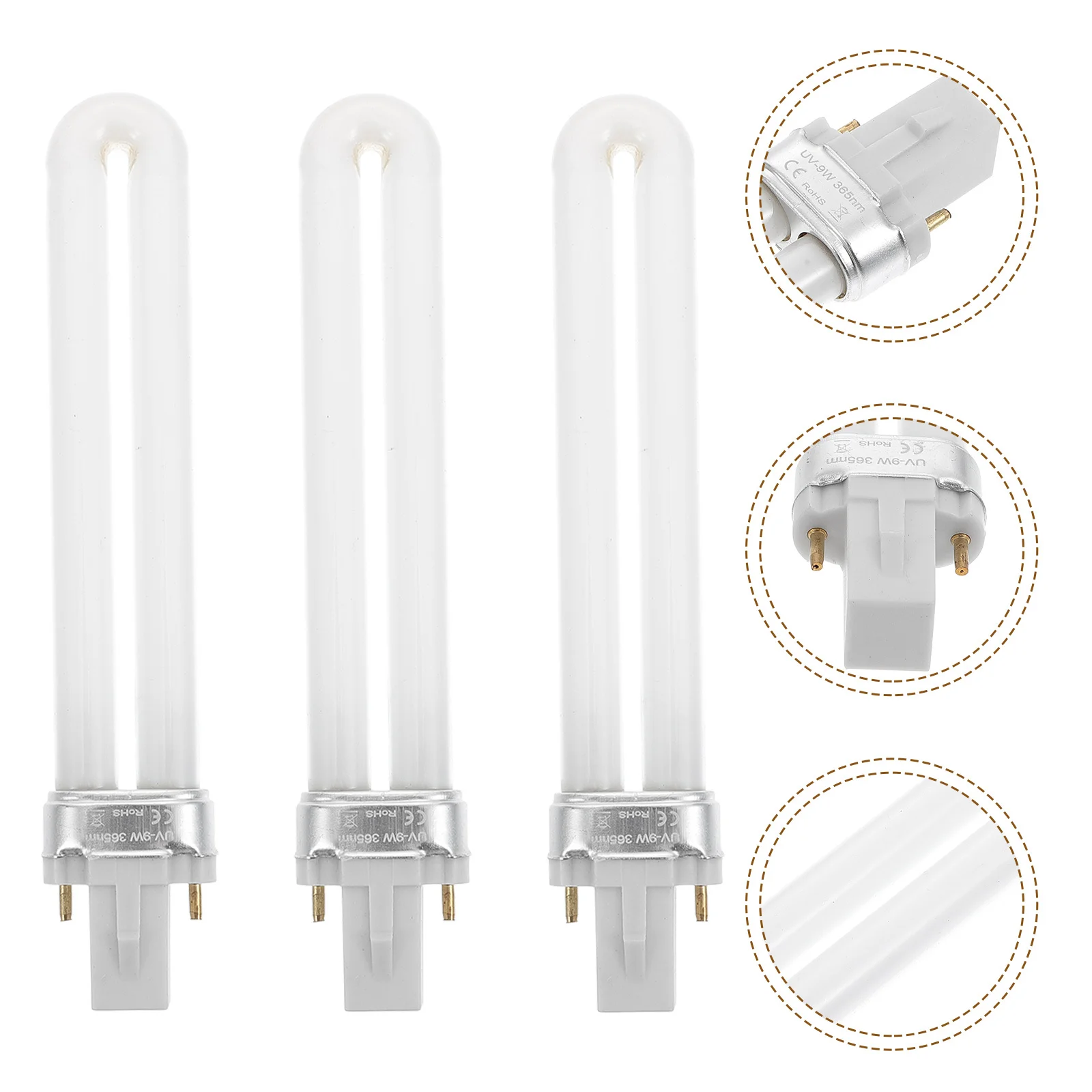 8Pcs 9W Manicure Light Tube for Nail Gel Curing Reusable Uv Lamp Replacement Ideal DIY Nail Art Gift Lamp Manicure Light Tube