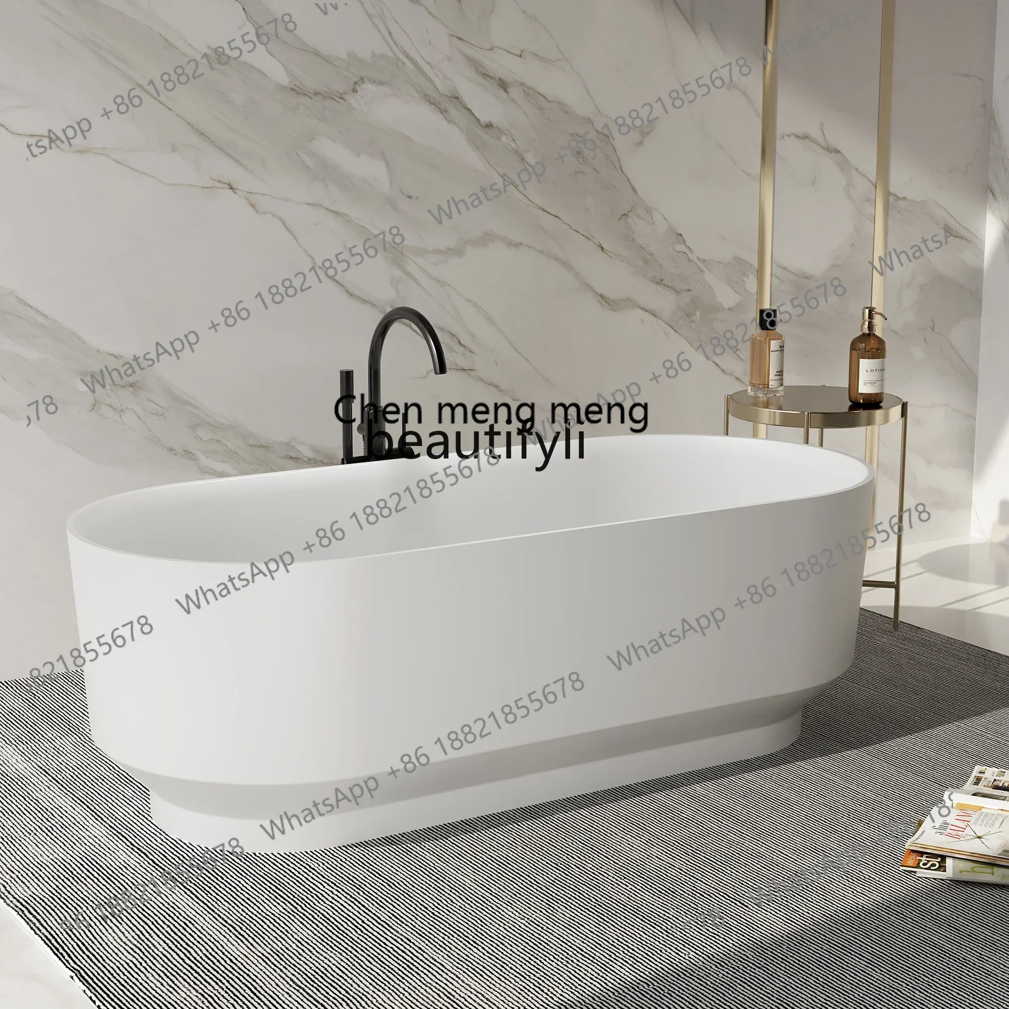 

Q178 CC Transparent Resin Bathtub Art Design Home Hotel Homestay Oval Bathtub