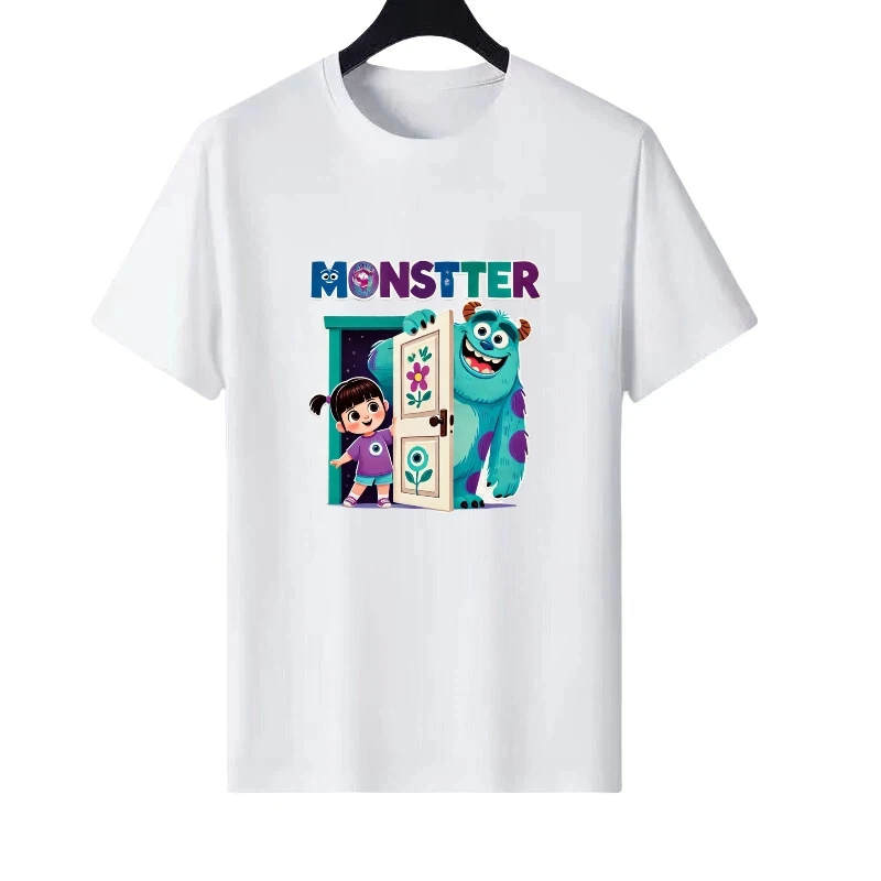 

Disney Monsters,Inc. Женская одежда для родителей и детей с узором, белые топы, женские дешевые футболки с короткими рукавами, мужские блузки