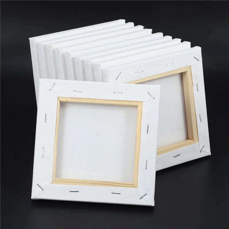 

100Pcs 15Cm White Blank Art Boards Mini Stretched Artist Canvas Art Board Acrylic Oil Paint Wood+Cotton For Painting
