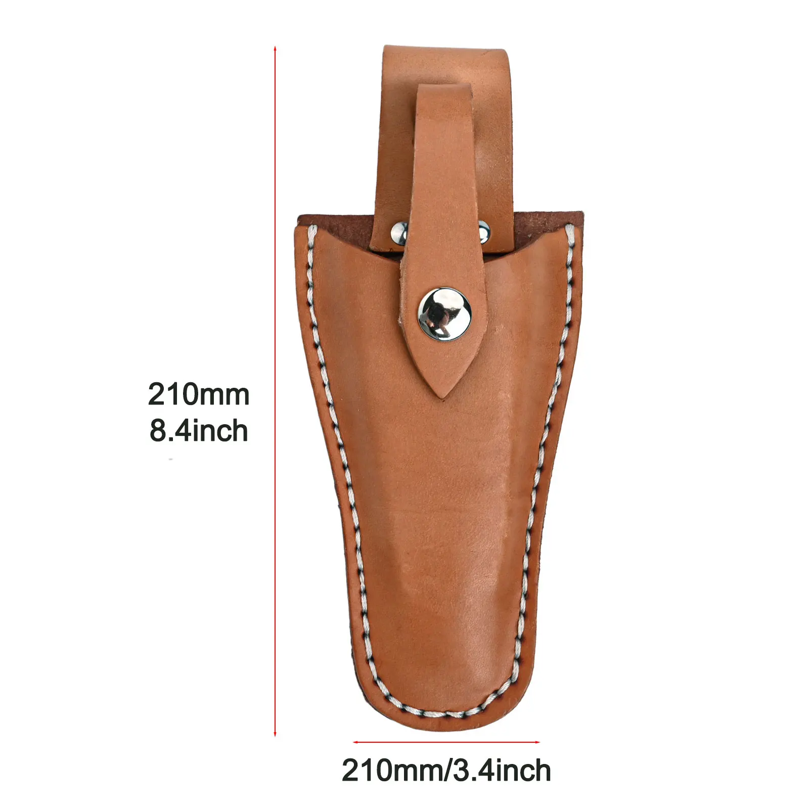 Cowhide Tool Bag Leather Scissors Sheath Garden Work Tool Organization Metal Snap Buckle Design Practical Tool for access