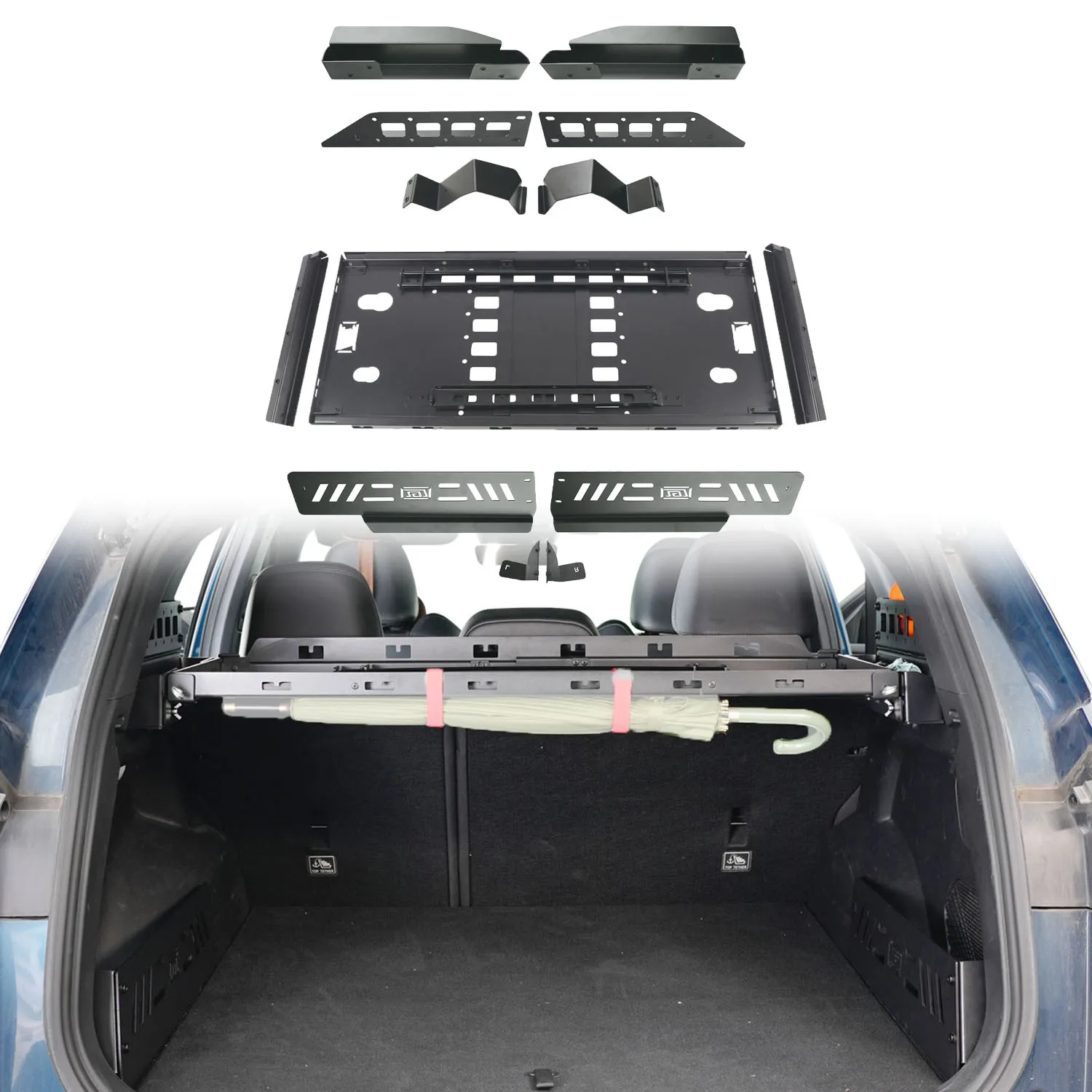 

For Geely Monjaro 2023-2026 Car Rear Trunk Storage Panel Debris Rack Molle Panel Organizer Modular Multifunction Shelf 1Set