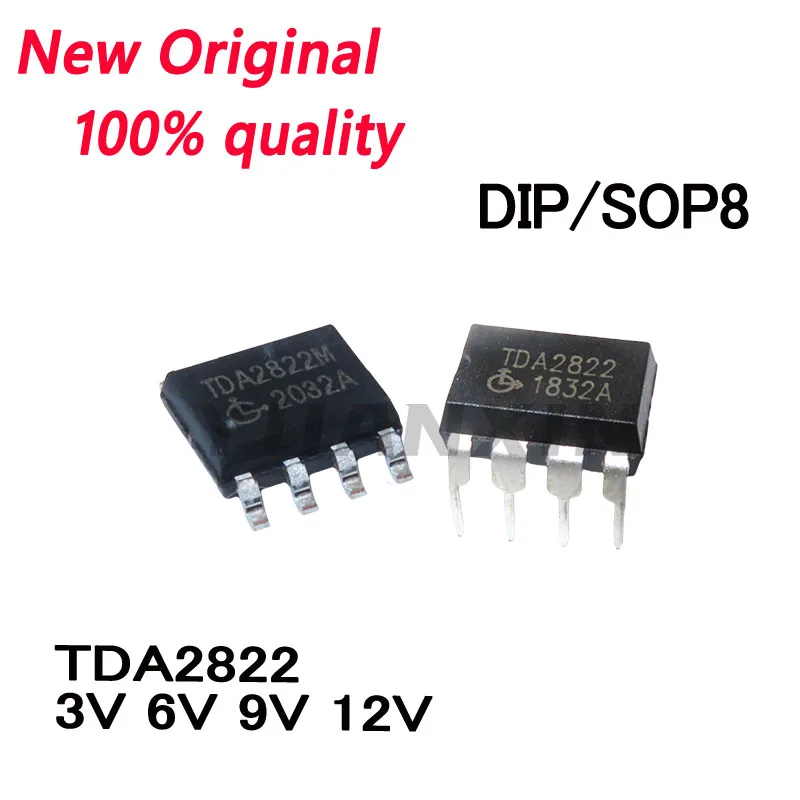 20~Pcs New TDA2822 TDA2822M DIP8 SOP8 3V 6V 9V 12V Audio power amplifier chip In Stock