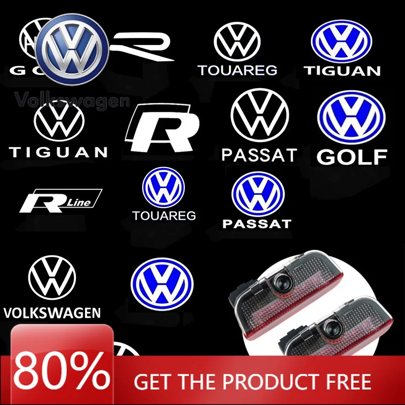 

Колпаки ступиц со светодиодной подсветкой и логотипом автомобильной двери для VW Touareg 7P CR7 T-ROC Touran 5T1 Teramont Golf 5 6 7 R LINE GTI GTE Passat B6