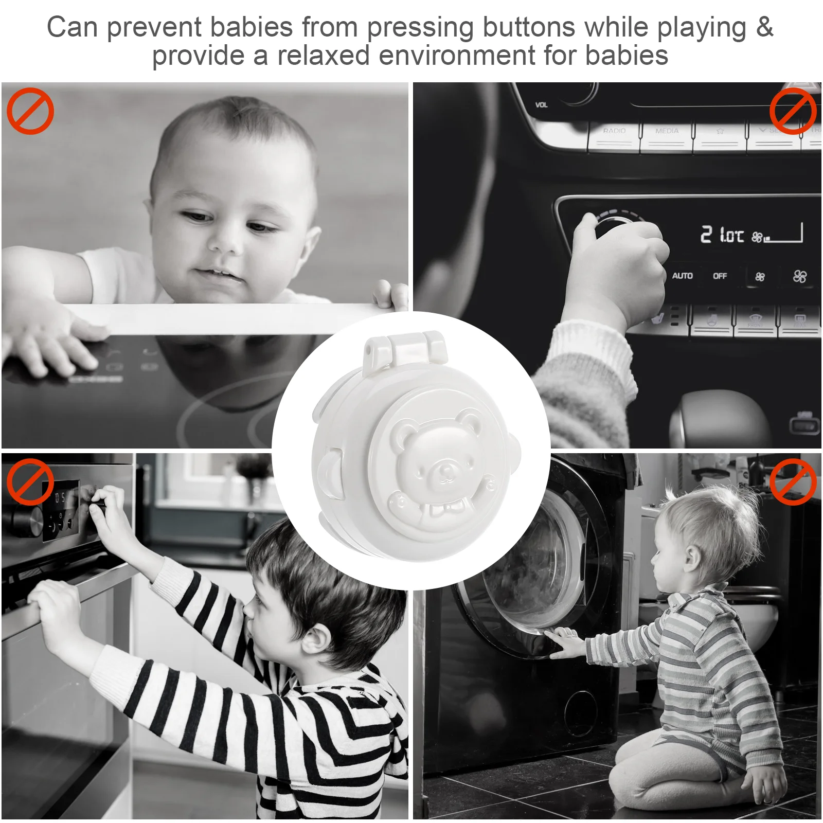 4 Pcs Security Protection Cap Start Button Protective Cover Washing Machine Dryer Baby Proof