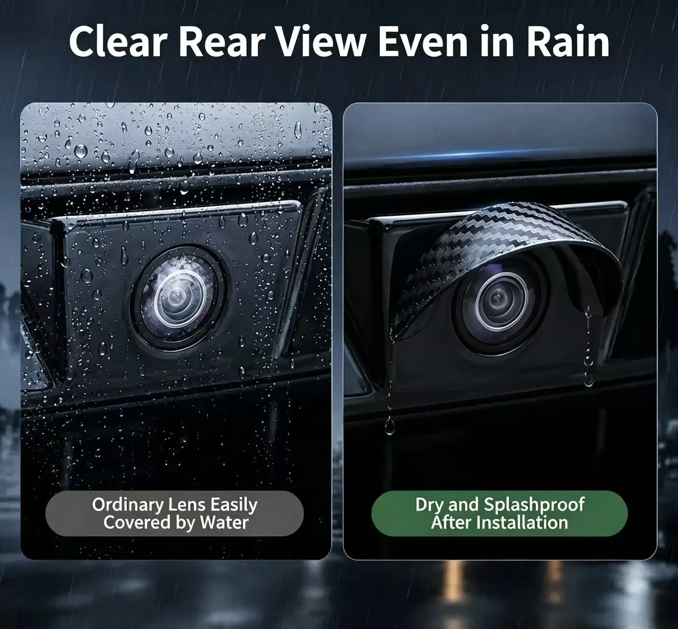 Carbon Fiber Soft PVC Backup Camera Rain Shield Waterproof Anti-Glare Visor Cover For Honda Civic Accord CRV HRV Fit Jazz City view 3