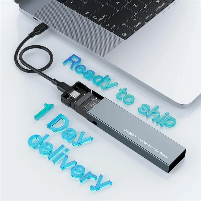 

Practical-M.2 Nvme SSD Hard Drive Case Hard Drive Case 10Gbps USB3.1 Gen2 Nvme Enclosure M2 SATA SSD Case For2230/2242/2260/2280