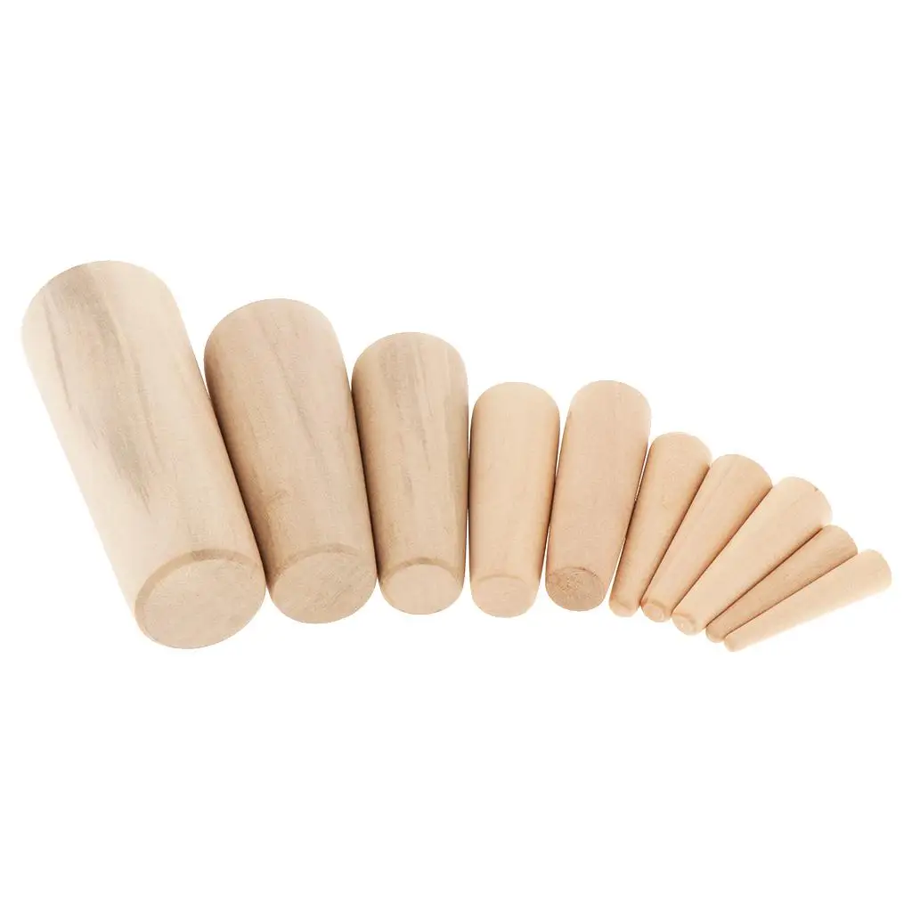 Juego de 10 Tapones Cónicos cónicos marinos a través del casco, Kit de tapones de madera blanda de emergencia, tapón de drenaje (madera)