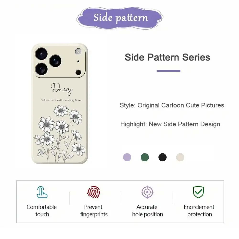 Casing Ponsel Bertema Daisy untuk iPhone 17 Pro Max 17 Air 16 15 14 Plus 13 12 11 Pro Max XS Max 7 8 Plus 16E Sampul Silikon