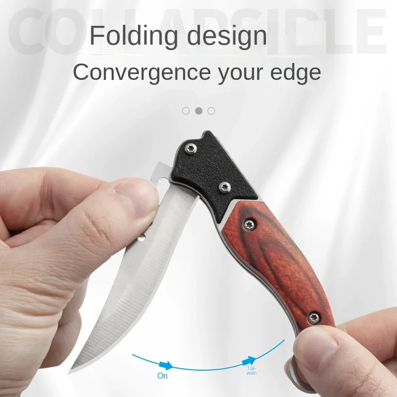 سكين مدمج قابل للطي مع شفرة متينة من الفولاذ المقاوم للصدأ، أداة تخييم للبقاء على قيد الحياة متعددة الوظائف #3