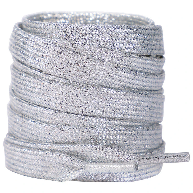Fotografia 7: 1 Par de Cadarços de Glitter da Moda, Cadarços Planos Coloridos para Tênis Esportivos, Corrida, Botas, Cadarços de 1CM de Largura