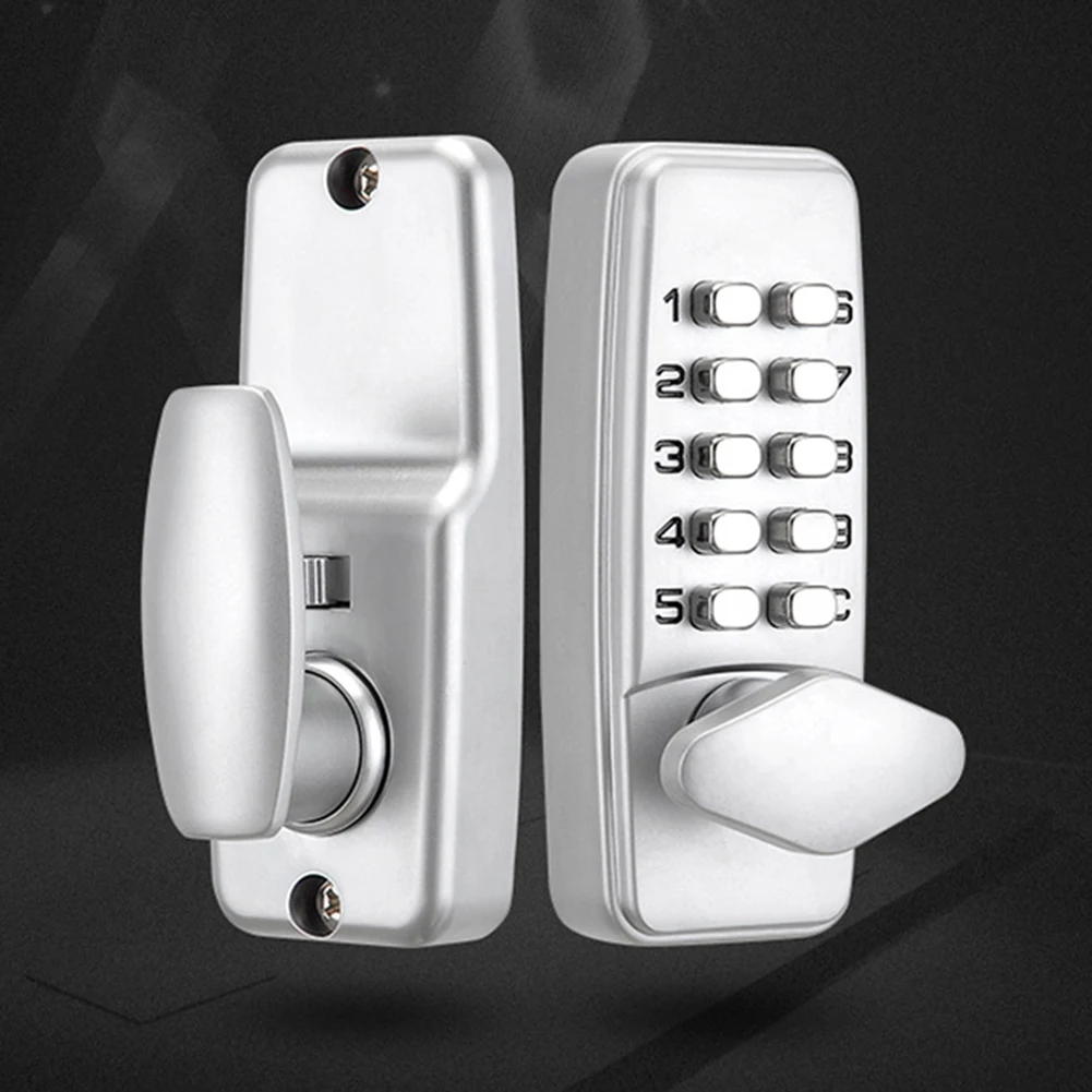 Metal Mechanical Code Lock  Waterproof Password Keyboard Lock Interchangeable Handle Easy Installation for Home Apartment