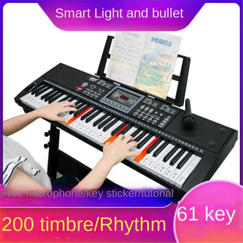 Baby Lights Up 61key Childrens Electronic Organ Early Education Musical Keyboard Piano Keys Teclado Controlador Midi Instruments