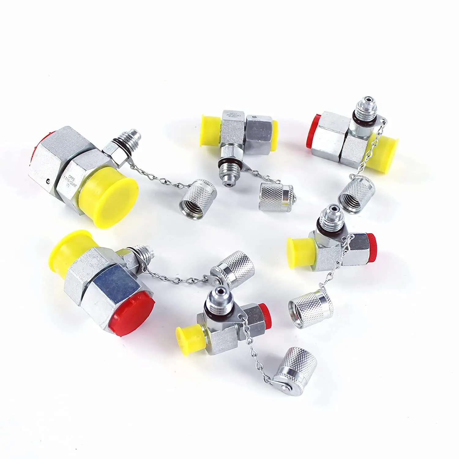 Orfs 6 Pack Hydraulische Swivel Run Tees Hydrulic Tee Connector Tester Tee Koppeling Set Voor Graafmachine Bouwmachines