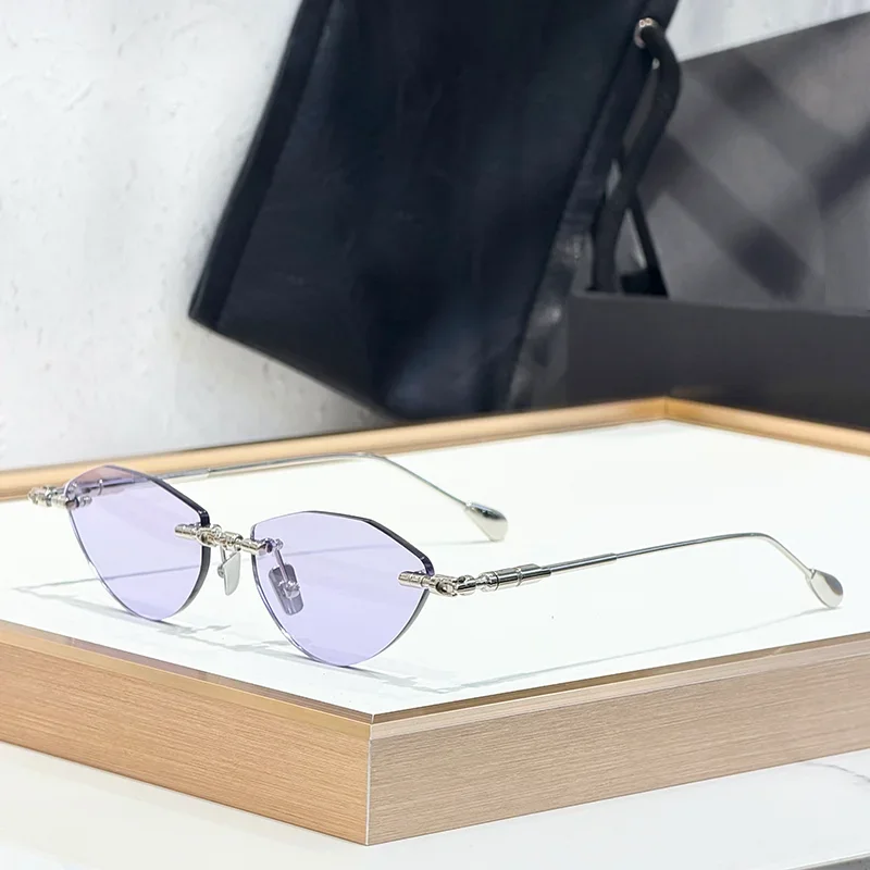 

Солнцезащитные очки H64 INS Fashion без оправы, необычной формы, для женщин, легкие, роскошные, серебристые, из сплава, безрамочные, для женщин