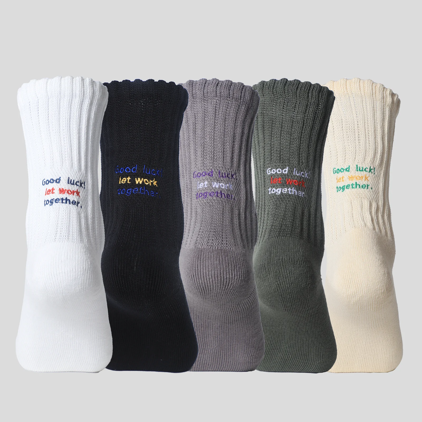 4 Pairs Men's Cotton Work Socks Cushioned Long Running Breathable Ankle Crew Socks Casual Socks for Men Cycling socks