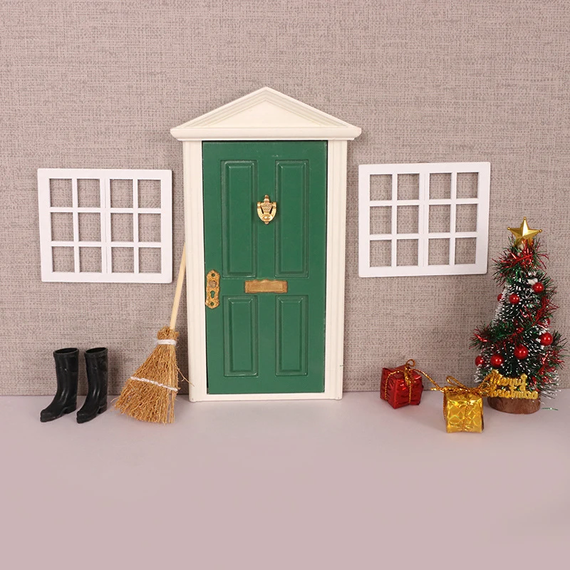 ''1pc Dollhouse Furniture Decoration Dolls House Micro Scene Construction Props 1/12Dollhouse Mini Wooden Window Frame Model