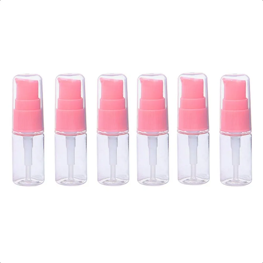 

6 Pack Empty 10ml Plastic Pump Bottles Cream Shampoo Lotion Pump Bottle Refillable Sample Travel Bottles Toiletries Liquid Cont