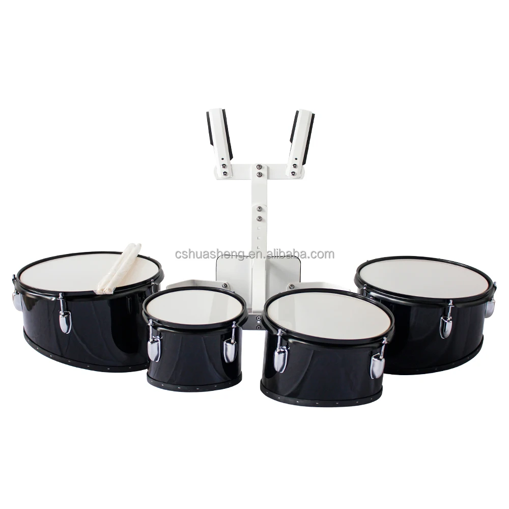 

Good quality Professional Snare Marching Drum Set3-4-5 Joint Wooden with belt Blue Red White Black