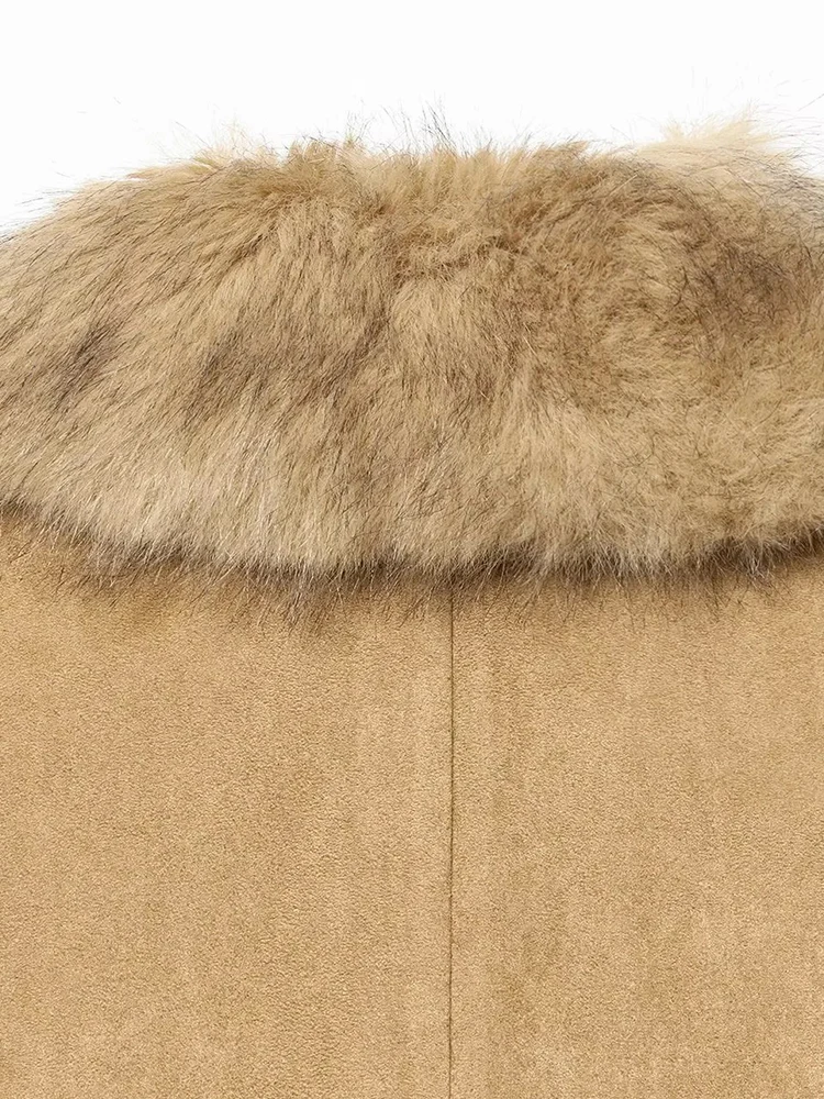 Women New Solid Patchwork Faux Fur Liner Looes Winter Coat Women Street Wear Casual Parkas Female Fashion Parka