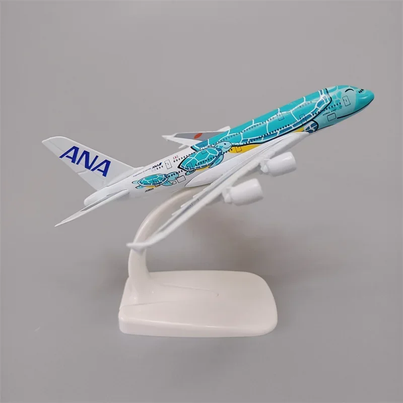 16cm Air Japan ANA Airlines Green Cartoon Sea Turtle Airbus 380 A380 Airways Metal Alloy Diecast Airplane Model Plane Aircraft