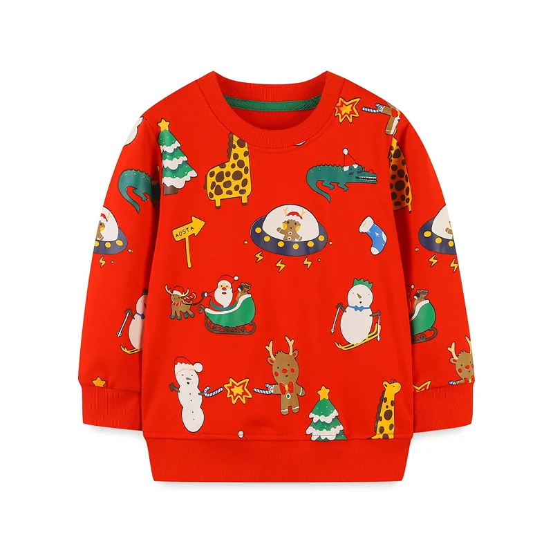 

Jumping Meters 2-7T Christmas Boys Girls Sweatshirts Long Sleeve Autumn Winter Children's Clothes Animals Cute Baby Tops