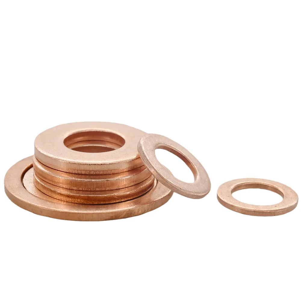 M2 M3 M4 M4.5 M5 M6  Thick 1MM Solid Brass Copper Flat Washer Plain Brass Gasket Shim Pad Ring Spacer Circular Meson