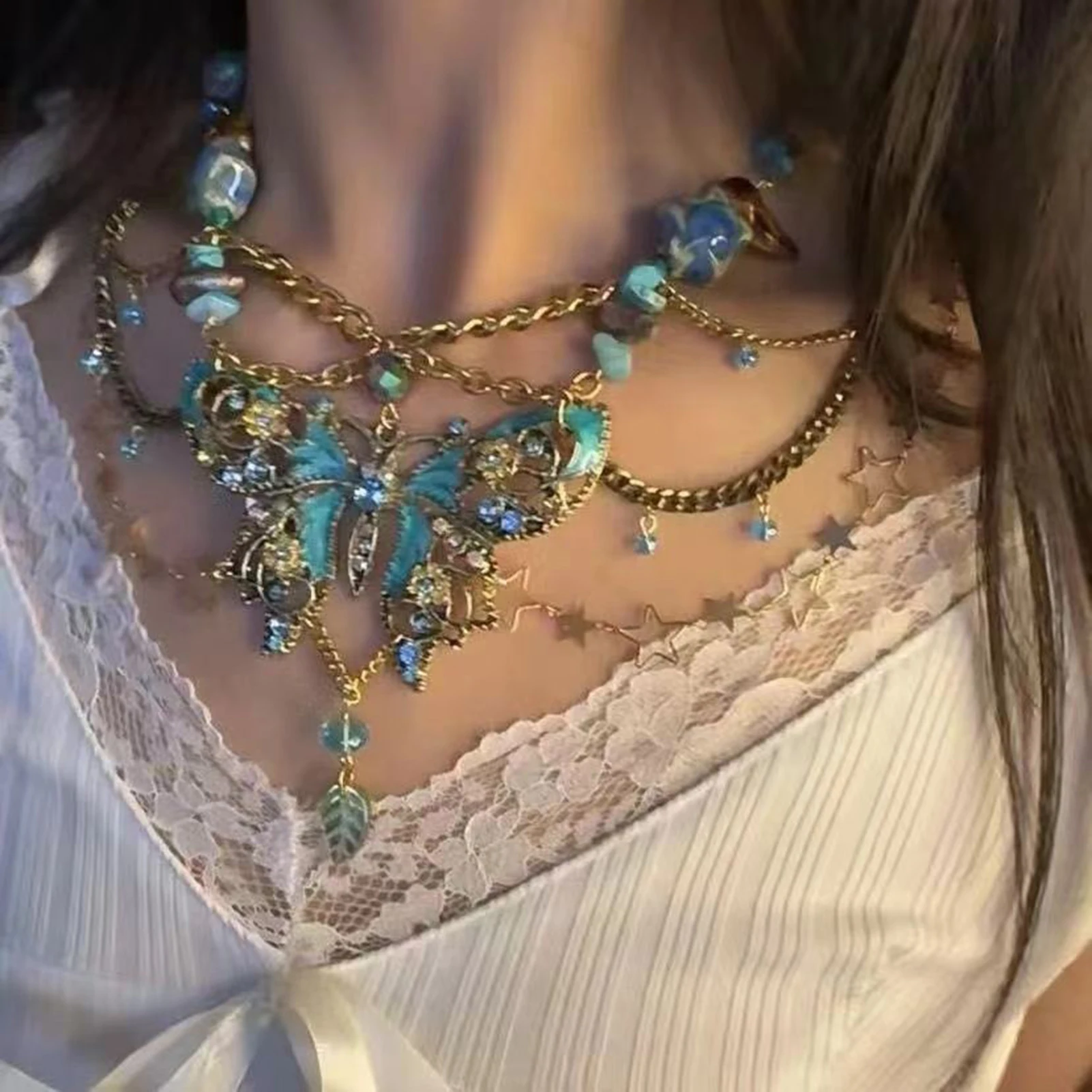 Multi-Layer Butterfly Waist Chain Stomach Chain Fashion Jewelry for Woman and Girls Dresses up